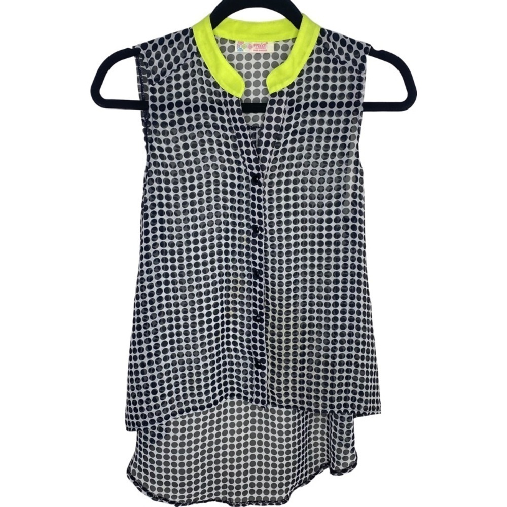 Mia de Andrea - Sheer Cover Up Top B&W Polka Dot Pattern -Women’s S